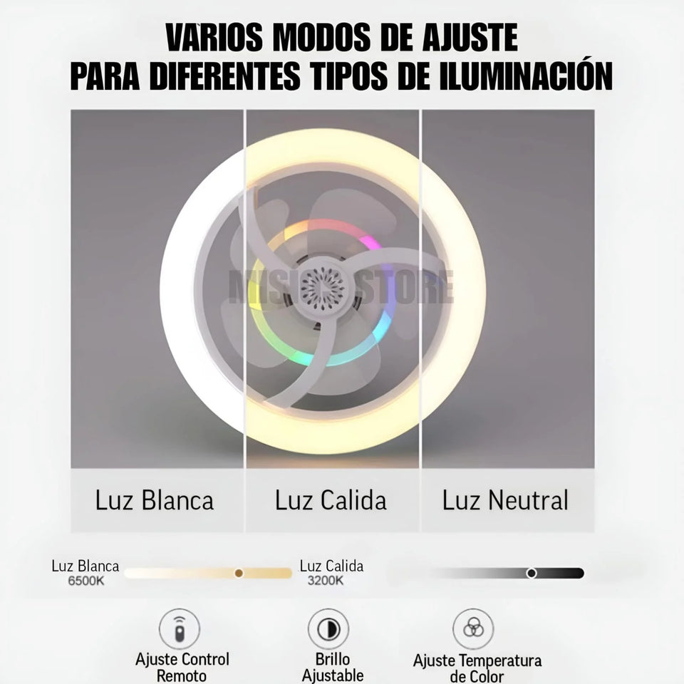 FOCO VENTILADOR LED 4 EN 1