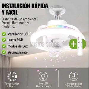 FOCO VENTILADOR LED 4 EN 1